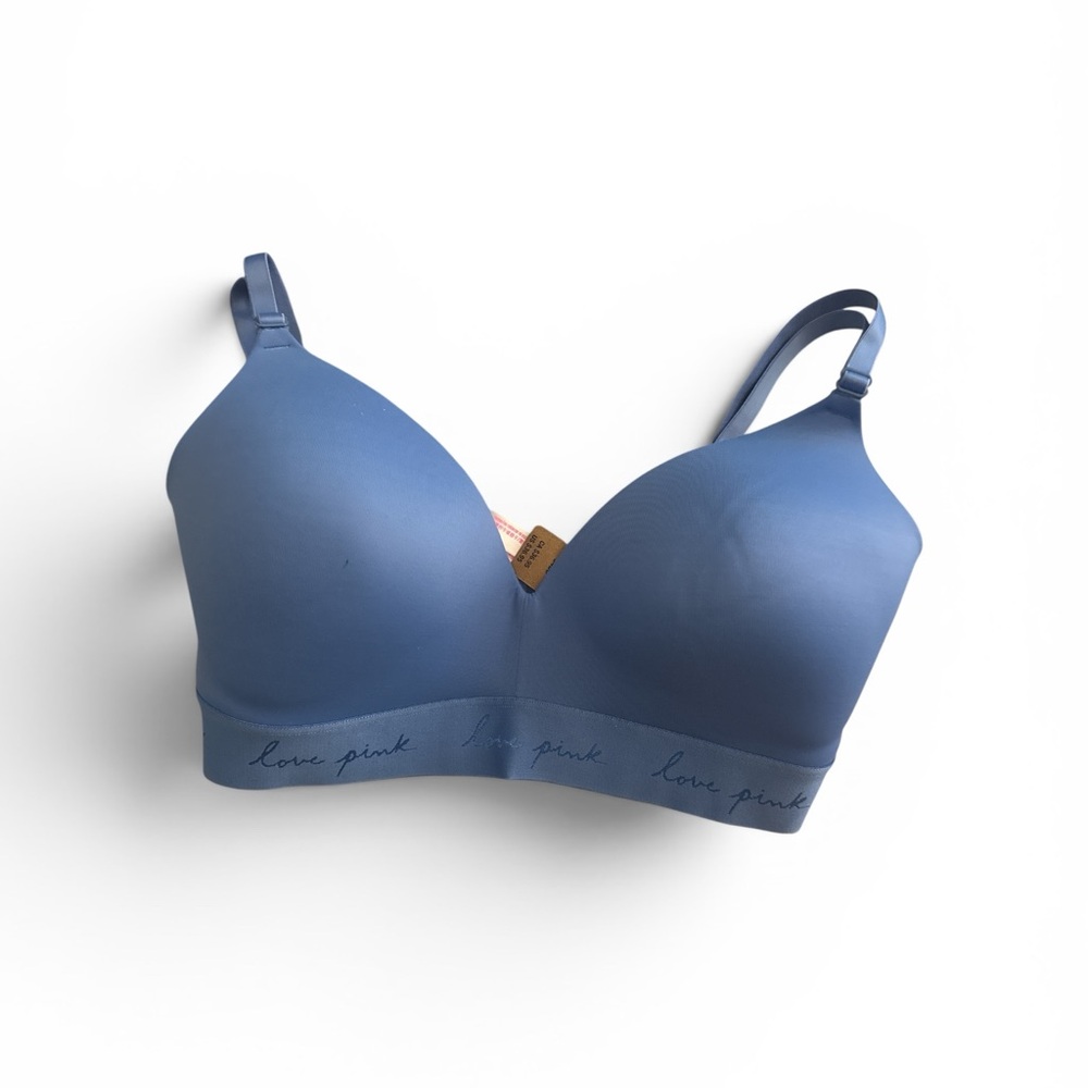 PINK Victoria's Secret Smooth Wireless Molded Bra — Dusty Blue